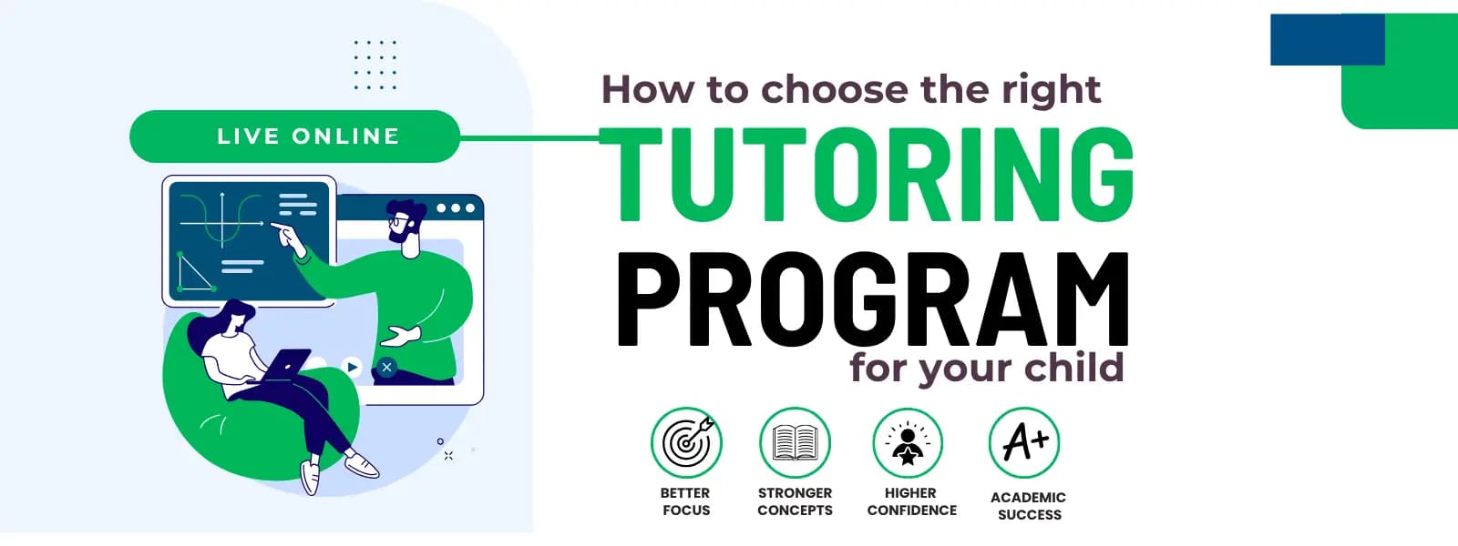 Parent choosing the best tutoring program for child online learning and academic support